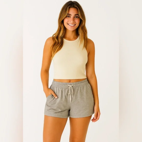 NWT Lululemon Mellow In HR Lounge Shorts | Light Gray | Size 14 Women’s - Picture 1 of 8